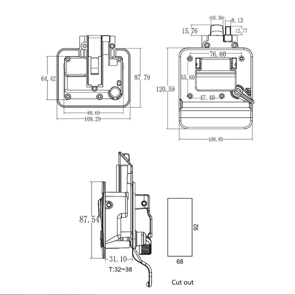 Serratura per porta camper, Chiusura del blocco per porta camper Serratura per porta d'ingresso per camper aperta interno e esterno Kit di Attrezzi per serratura per camper, rimorchio, yacht, caravan
