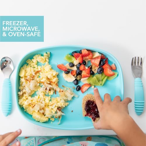 image for Bumkins Toddler and Baby Suction Plate, Silicone Grip Dish Large Tray 