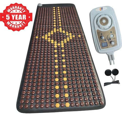 Image of Infrared Heating Stone Mat | Far Infrared Therapy Mat for Back Pain Relief, Stress Reduction, Muscle Recovery & Improved Blood Circulation | Large Full Body Heating Pad for Home, Office & Clinic Use