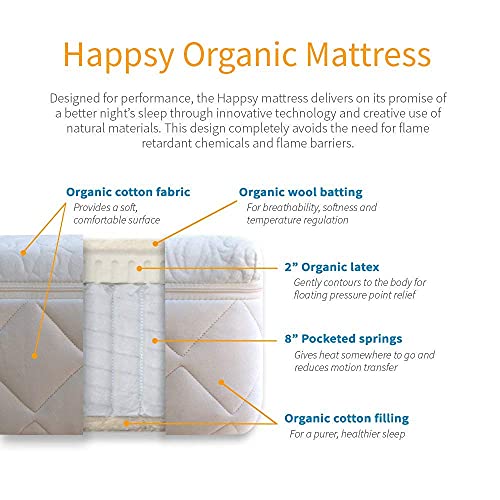 Happsy Organic Mattress, Healthy and Safe Mattress with Organic Latex
