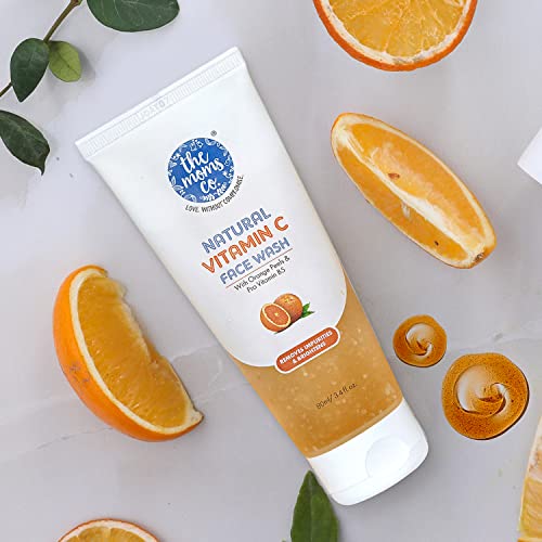 Image of The Moms Co Natural Vitamin C Face Wash I Clean & Brighten Skin I Oil Free Look I Instant Glow I Orange Beads I 100ml