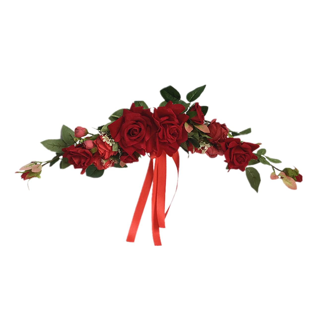 Warmhm 1 Pieza De Franela Simulada Rose Door Hanging Decor Wedding Door Lintel Colgantes Bienvenido Invitados Colgantes Realista Rose Garland para Wedding Home