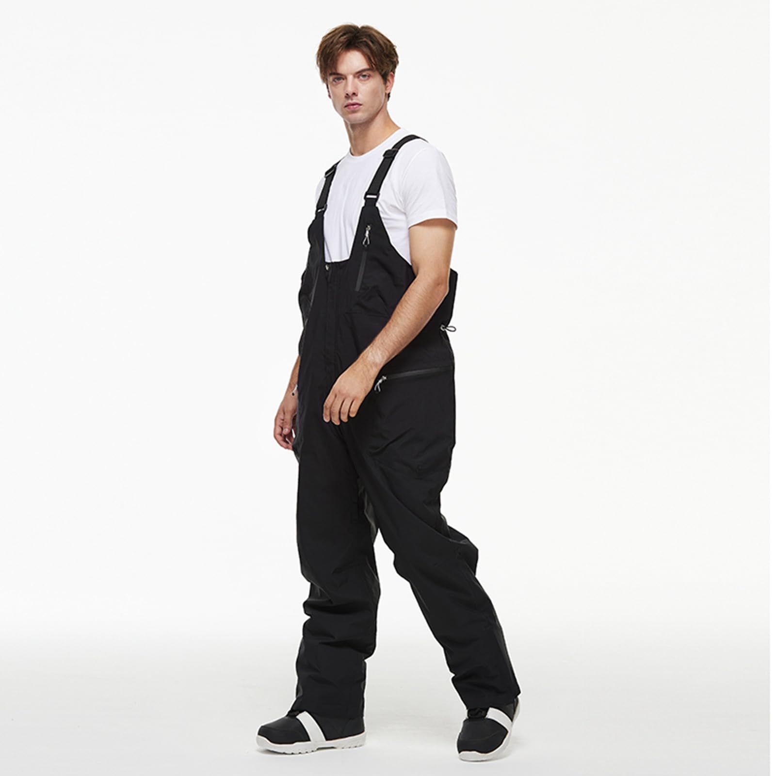 Generisch Salopette da uomo, baggy, da snowboard, da sci, da uomo, oversize, con bretelle, unisex, impermeabili, antivento, traspiranti, per attività all'aria aperta