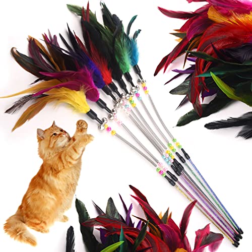 onebarleycorn Jouet Chat Plumes, Jouets Plumeau pour Chats Jouet Chaton Plume (7 Pièces) Cover