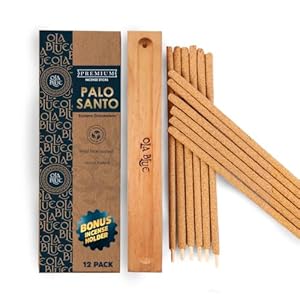 Palo Santo Incense Sticks (12 Pack) and Holder from Peru Premium Authentic - Handmade & Hand Rolled - Cleansing Bad Energy & Relieve Stress, Ethically Wild Harvested - Sustainable Packaging Palo Santo Incense Sticks 12 Pack and Holder from Peru Premium Authentic Handmade Hand Rolled Cleansing Bad Energy Relieve Stress Ethically Wild Harvested Sustainable Packaging
