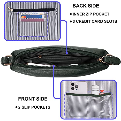 Image of Solene Small Multi Zipper Pocket Crossbody Bag with Adjustable Strap, Lightweight Travel Purse, Daily Small Messenger Pouch