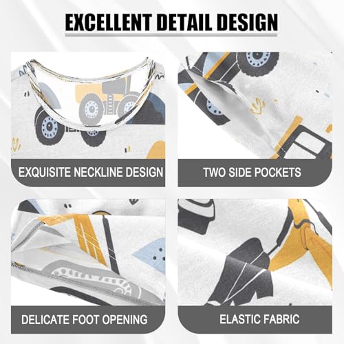 senya Short Sleeve Pajamas Sets Summer Cotton Sleepwear Excavating Machinery and Little Grass4