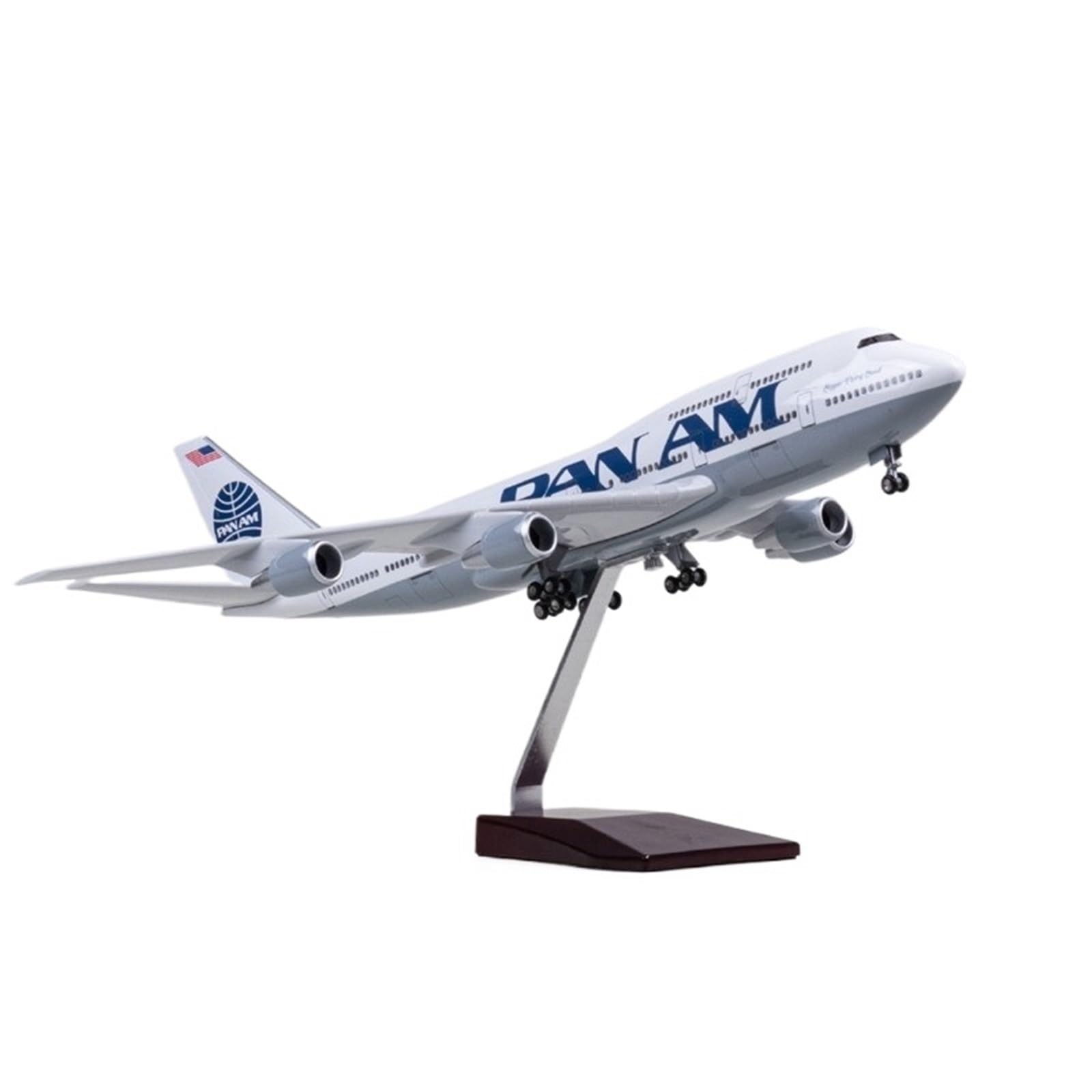 Feng Shui， Repliki modeli samolotów Model samolotu w skali 47 cm ze światłem w skali 1:150 Pan Am dla Boeinga 747 Model samolotu Lotnictwo cywilne Samolot transportowy Miniaturowy (ze światłem)