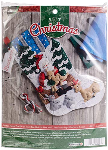 Bucilla Santa's Forest Family kit bas de Noël pour décorer votre cheminée