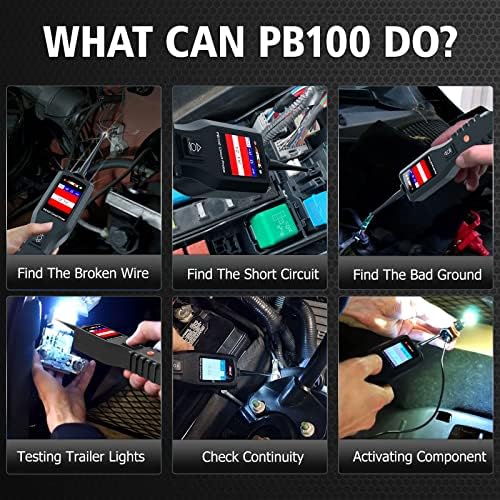 ANCEL PB100 Automotive Circuit Tester Power Probe Kit - Electrical System Vehicle Diagnostic Test Tool Car Digital Volt Meter AVOmeter 12V 24V AC/DC Voltage Diode Current Resistance Detector