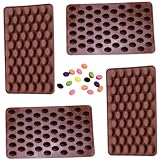 COCINA Moldes para Pastillas 4 Piezas 7x4 55 Cavidades Silicona Mini Granos de Café Moldes para Chocolate Bandeja para Hornear DIY para Trufas, Dulces y Chocolate..