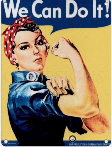 WE CAN DO IT ROSIE THE RIVETER plaque metal 200mm X 150mm Cover