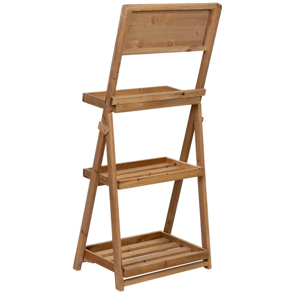 WANDERLUST DECO Expositor-estantería de madera con 3 bandejas marrón 48x32x100h cm