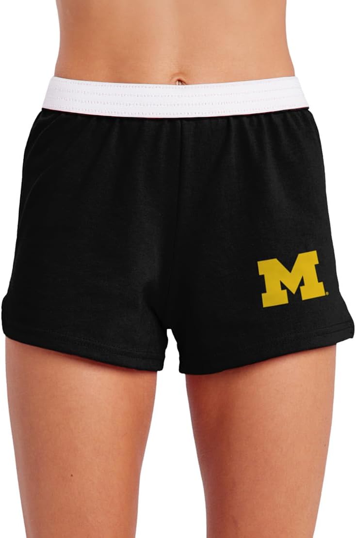 Campus Lab Official Collegiate Primary Logo Womens Soffe Short, Elastic Fold Over Waist Shorts, Junior Fit
