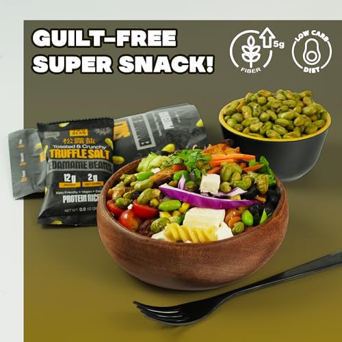 Image of Where You Bean Edamame Beans Snack (Truffle Salt) - Crunchy and Dry Roasted Edamame Beans - High Protein Snacks, Keto and Vegan Healthy Snacks for Adults & Low Carb Asian Snack 0.9 oz (Pack of 8)