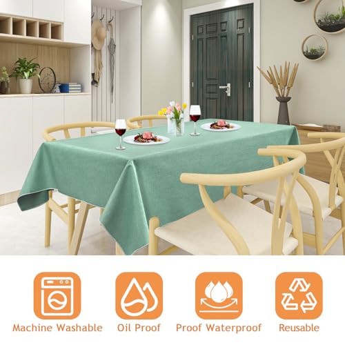 Nappe rectangulaire vert kaki 120x170 cm imperméable pour table de repas
