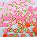 SaktopDeco 72 PCS Resin Strawberry with No Holes Flat Back Pink Strawberry Resin Charms Bulk Embellishments 3 Color for DIY Crafts