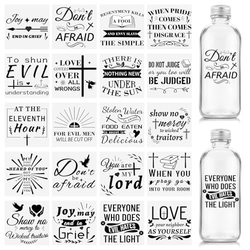 HICOHAND Decalque para embrulhar canecas, 20 folhas de decalques de transferência de versículos bíblicos UV DTF para canecas, canecas de vidro, garrafas, artesanato