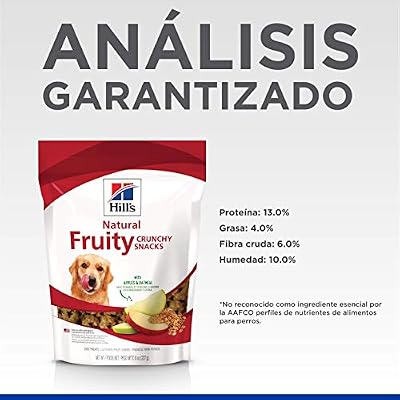Hill's Natural Fruity Snacks, Crunchy Dog Treats, Apples & Oatmeal, 8 oz. Bag