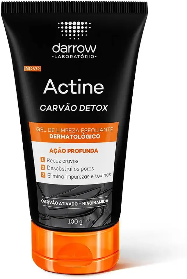 DARROW ACTINE CARVÃO DETOX GEL DE LIMPEZA ESFOLIANTE DERMATOLÓGICO