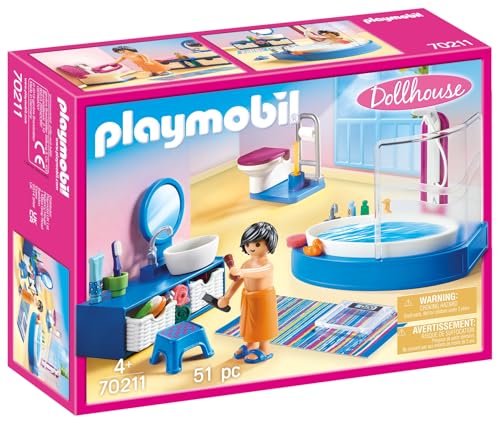PLAYMOBIL Dollhouse 70211 Badezimmer, Ab 4 Jahren