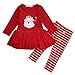 Geagodelia Completini Natalizi per Neonata Bambina Babbo Natale Maglietta + Pantaloni Costume di Natale Tuta (Rosso, 2-3 anni)