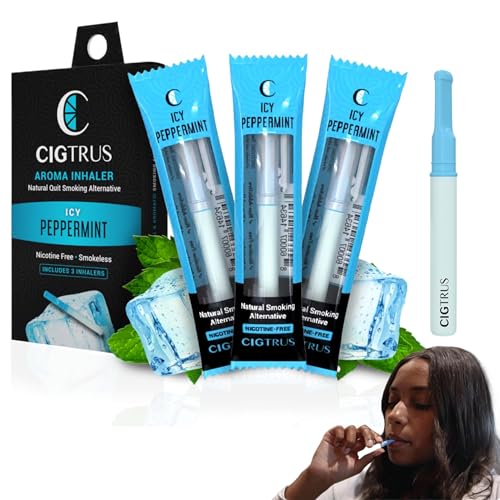 Cigtrus Alternativa natural para fumar sin nicotina y sin tabaco, alivio del antojo no eléctrico, ayuda para dejar de fumar con cigtrus (menta ICY), 3 piezas
