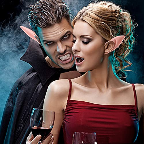 Didder 2 Pairs Elf Ears & Rhinestone Leaf Tiara Set, Fairy Ears Crown Headband Wedding Tiaras For Women Elf Ears Cosplay Accessories Fairy Costume For Women Halloween Elven Vampire #TOP2