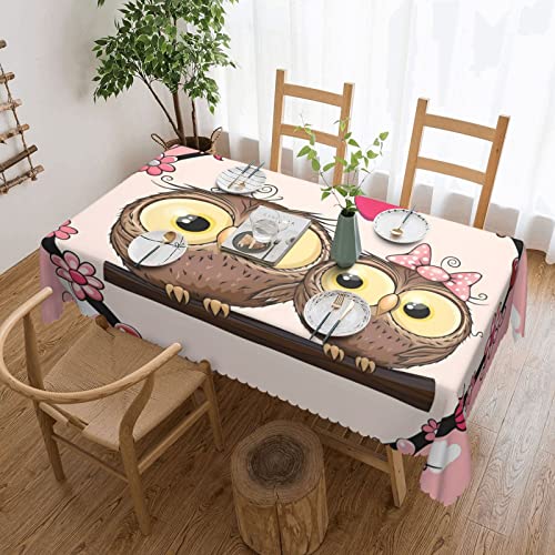 Nappe rectangulaire avec imprimé hiboux mignons imperméable pour cuisine - 2