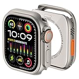 amBand for Apple Watch Series 11 10 46mm Metal Case Men, W1 Rugged Protective Bumper [Turn iWatch into Ultra 3/2/1 Look] with Back Cover, Upgrade Conversion Kit Stylish Protector - Natural Titanium