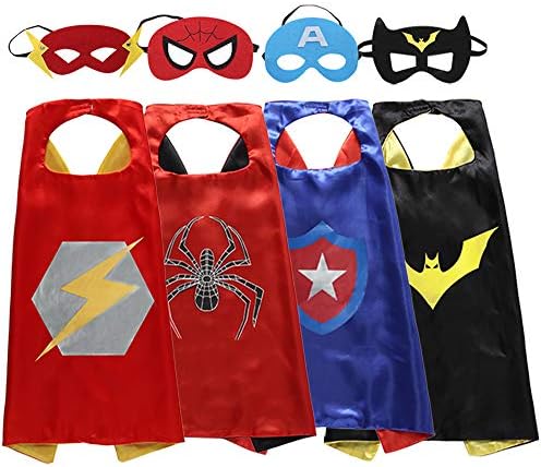 Zaleny Superhero Capes and Masks Costumes for Kids Set of 4