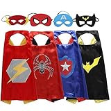 Zaleny Superhero Capes and Masks Costumes for Kids Set of 4