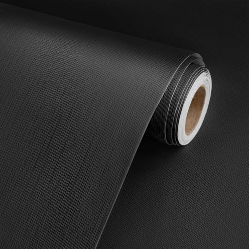 Rugreat Matte Black Peel and Stick Wallpaper Solid Modern 118inL 15.7inW