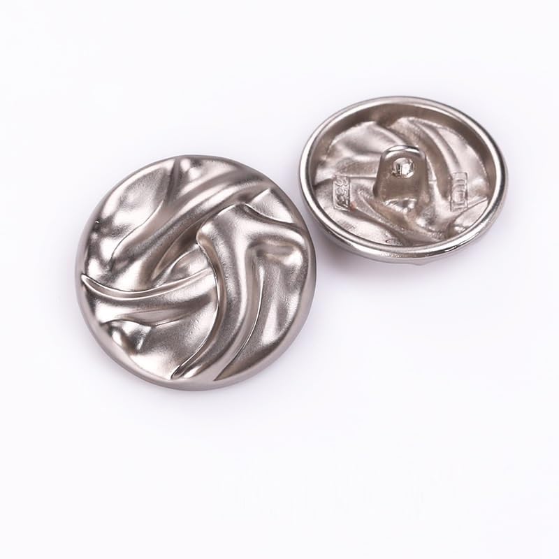 Metal Coat Buttons, 20 Pcs, Convex Surfacefor Clothes, Cardigans, Coat, Craft Projects(Silver,18 mm)