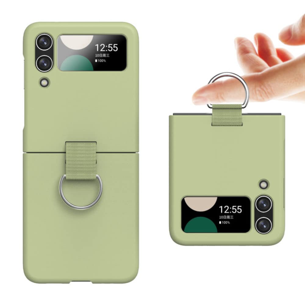 Coque Galaxy Z Flip 4 avec anneau protection PC rigide vert clair - 7