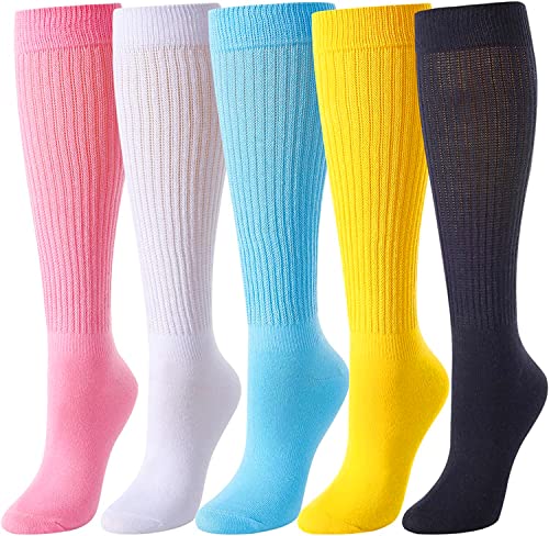 Zmart Slouchy Socks for Women - Slouch Scrunch Socks, 4-5 Pairs Knee Length2