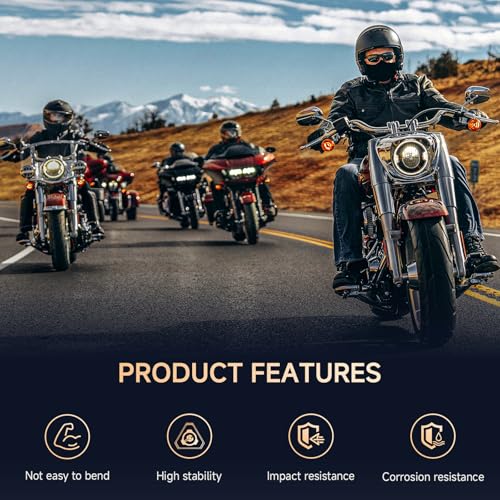 Image of Chrome Sportster Mirrors Motorcycle Handlebar Side Mirrors Long Stem 8mm Rear View Mirrors Compatible with Harley Road King,V-ROD, Sportster, Dyna, Softail, Street Electra Road Glide (1982-2025)