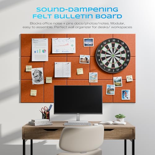 Image of 12 Pack Self-Adhesive Acoustic Panels, 12 inch X 12 inch X 0.4 inch High-Density Sound Proof Foam Panels for Walls, Soundproof Wall Panels for Home & Office (Orange)