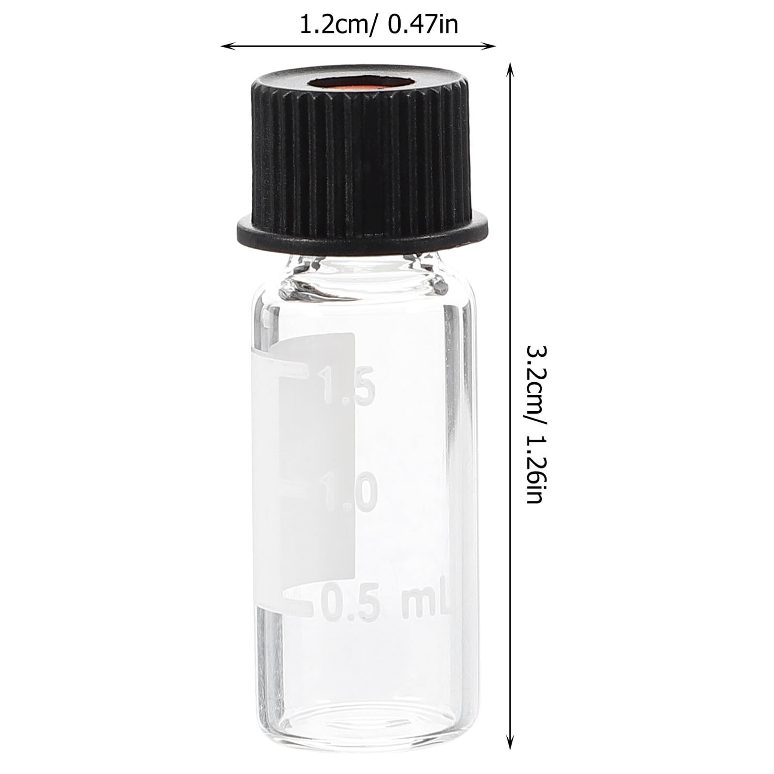 Baluue 100 de Muestreo de 2 Ml Boca Roscada, Material Sintético y Buen Sellado, Ideales para Aceites Esenciales y Polvos en Laboratorio