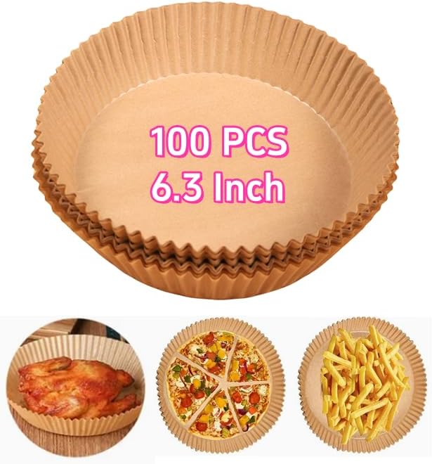 Air Fryer Paper Liner, 100Pcs Round Disposable Parchment Paper, Non-stick, Heat-resistant Oil-proof for Baking & Cooking Air Fryer Paper Liner, 100Pcs Round Disposable Parchment Paper, Non-stick, Heat-resistant Oil-proof for Baking & Cooking