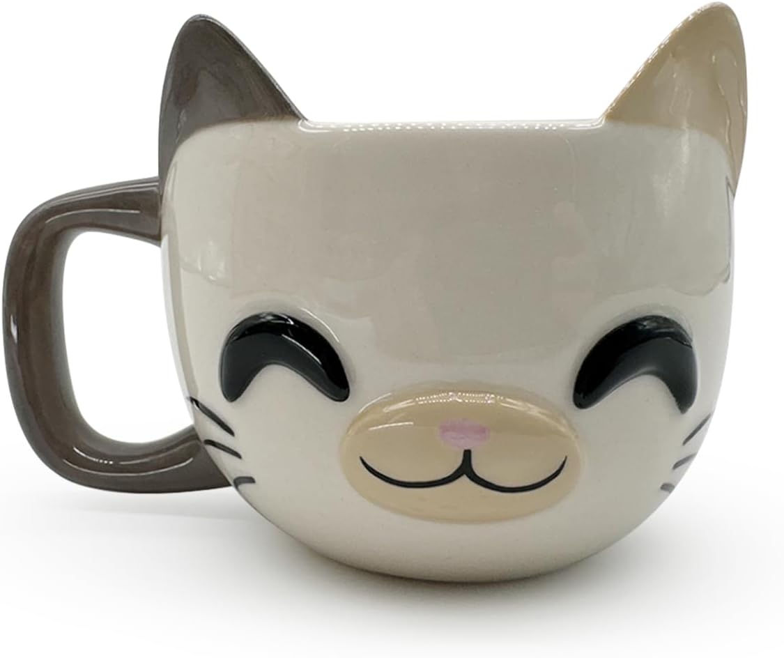 Youtooz – Calico Cat Ceramic Mug – Sculpted Cat Drinkware Collectible – Microwave & Dishwasher Safe – 4" Tall