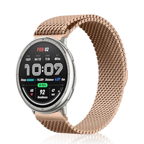 KiimLaa 20mm �o���h for Amazfit T-Rex 3 Pro 44mm/Active 2 Square/Amazfit GTS 4/4 Mini/GTS 3/2/2e/Amazfit Bip 3 Pro�Ή� �X�e�����X �����x���g �}�O