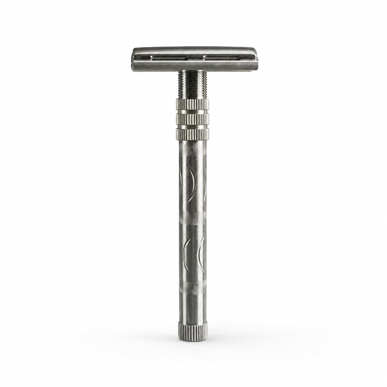 Men Double Edge Safety Razor, Silver, Rust Proof, Metal Handle with Engraved Pattern Diamond cut Design-picture-16