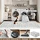 HUGEAR Vintage Blau Waschbarer Teppich Wohnzimmer 240x300cm Retro Rugs for Living Room Weich rutschfest Groß Tepich Kurzflor Schlafzimmer Carpet Living Room Bedroom Esszimmer Teppiche Büro