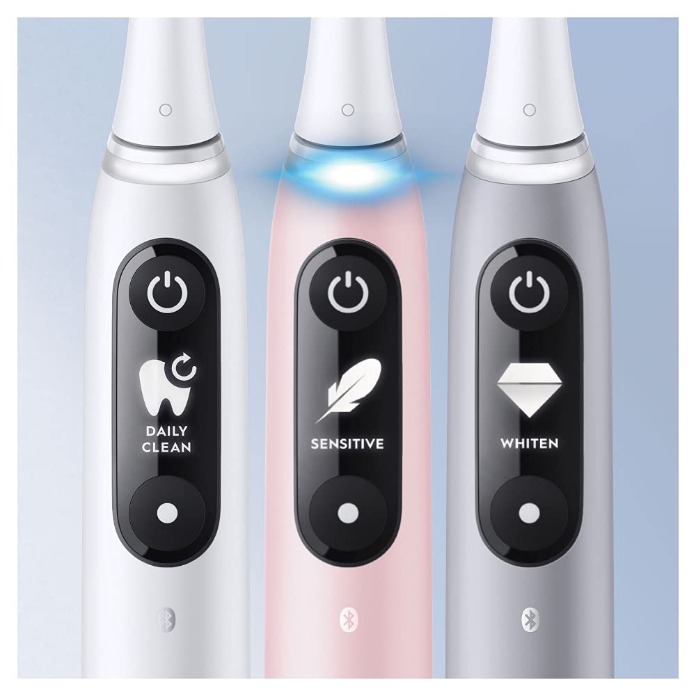 Oral-B iO Series 6 Brosse à dents électrique, 5 modes de brossage pour soins dentaires, technologie magnétique, écran et étui de voyage, édition sensible, cadeau pour homme/femme, conçue par marron,