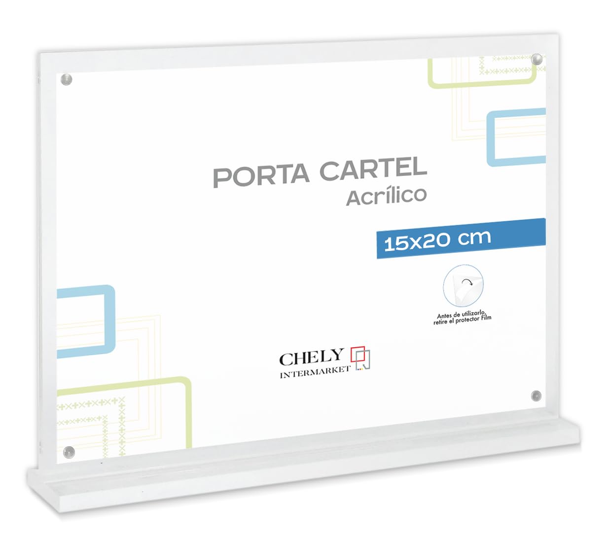 Portacartel Metacrilato A5 15x20cm Horizontal Pack 24 Imán Neodimio Ultra Transparente Diseño Elegante Carteles Promocionales Cartas Menú Fotos Oficinas Comercios Mostradores
