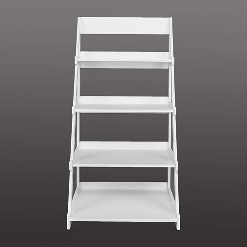 Miniatura 4 de DOLFISH Estante de 4 niveles estilo escalera estante de almacenamiento independiente para sala de estar dormitorio cocina baño oficina en casa