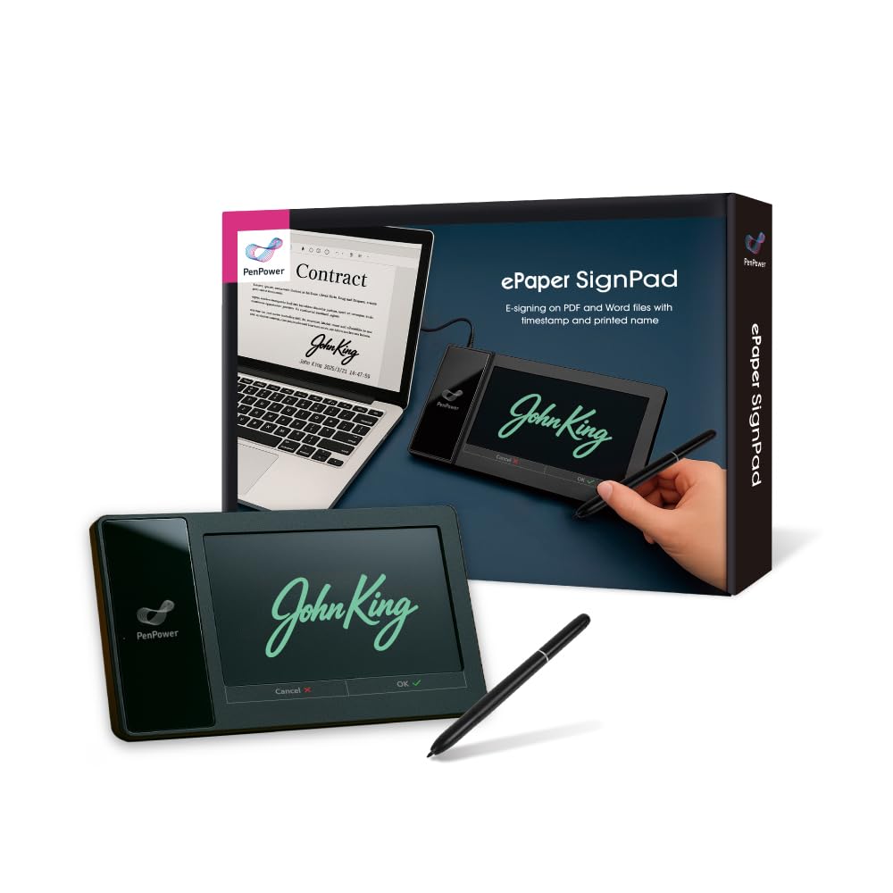 PenPower ePaper SignPad - Firma electrónica en MS Word, PDF, JPG y PNG con marca de tiempo
