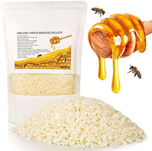 TRINIDa Beeswax Pellets 2LB(32 oz), 100% Organic White Bees Wax for DIY Candles, Beeswax for Candle Making, Skin, Body, Face, and Hair Care, Lotions, DIY Creams, Lip Balm and Soap Making Supplies