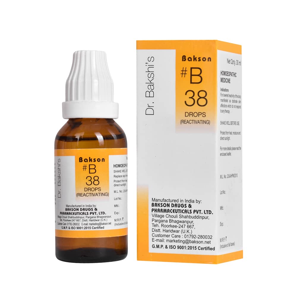 Dr. Bakshis BAKSONS HOMOEOPATHY # B 38 Reactivating Drops (30 ml) (B0BWJ3VGQB) Amazon Price History, Amazon Price Tracker
